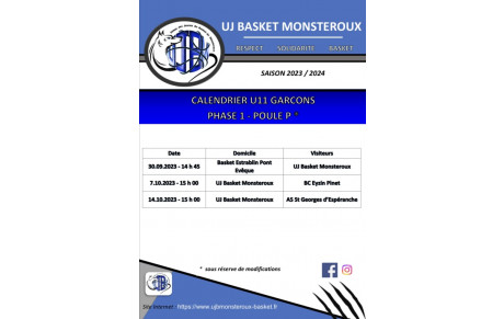 EQUIPE U11 MASCULINS